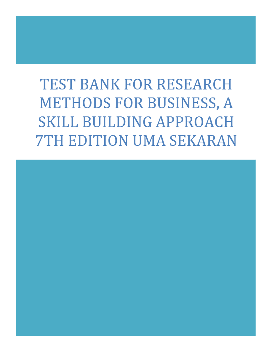 Research Methods For Business, A Skill Building Approach 7th Ed Sekaran | Sample